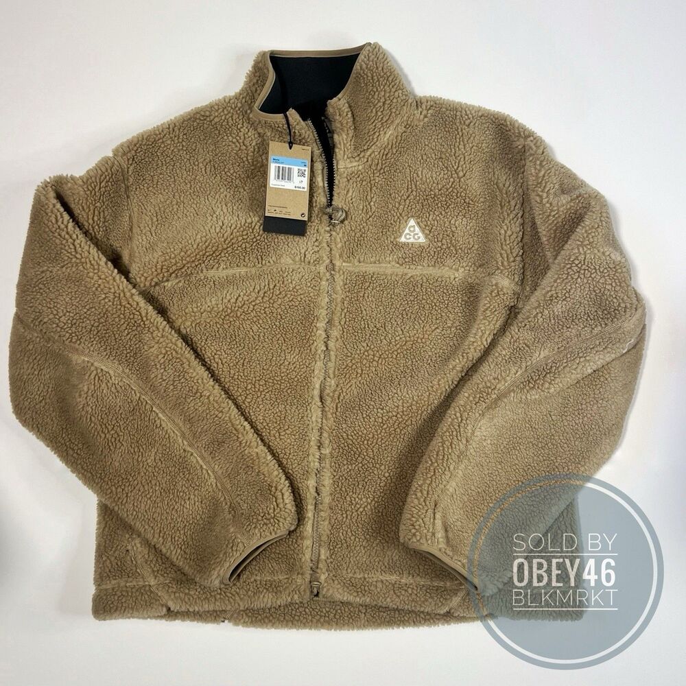 Nike ACG Full Zip Up Canwell Glacier Jacket Khaki Beige FV8653-247 Size M - Picture 2 of 6